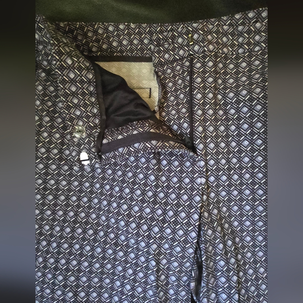 Mario Serrani Designer Women's Geometric Patterned Shorts Blue&White EUsz12 - Picture 4 of 10